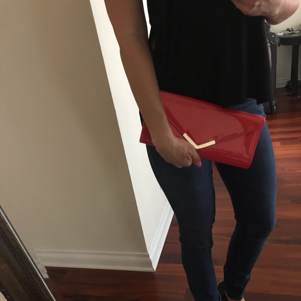 2/$12 Patent leather pink clutch purse - Picture 3 of 8